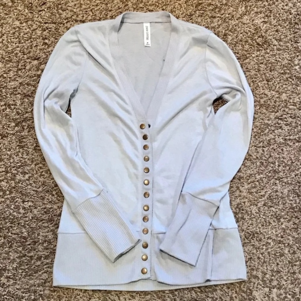 Gray Snap Up Cardigan Size Medium